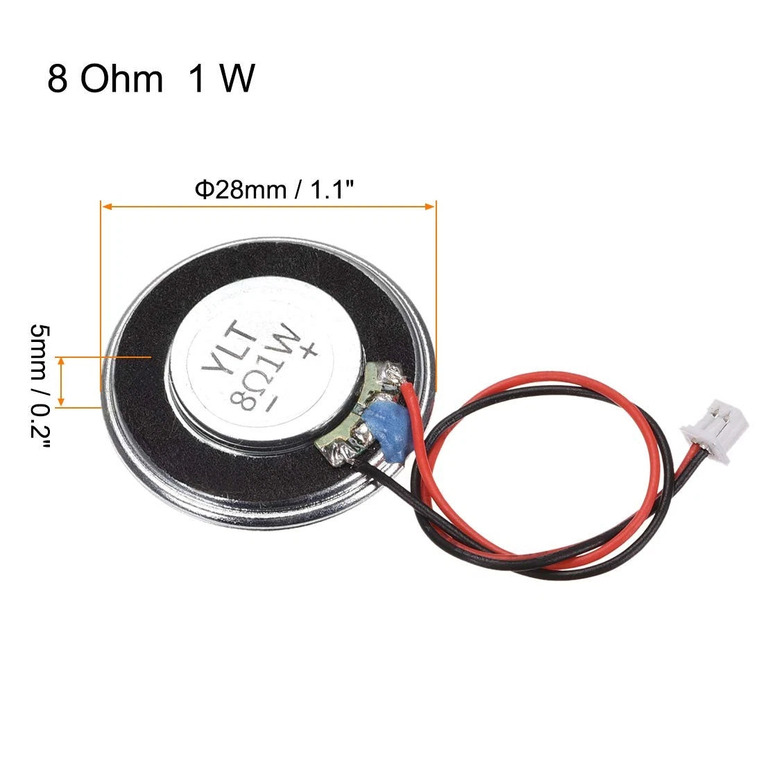 uxcell 1W 8 Ohm DIY Magnetic Speaker 28mm Round Shape Replacement...