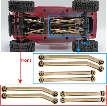 RCLIONS Higher Extra Clearance RC Links Linkage Set for 1/24th Axial Gold