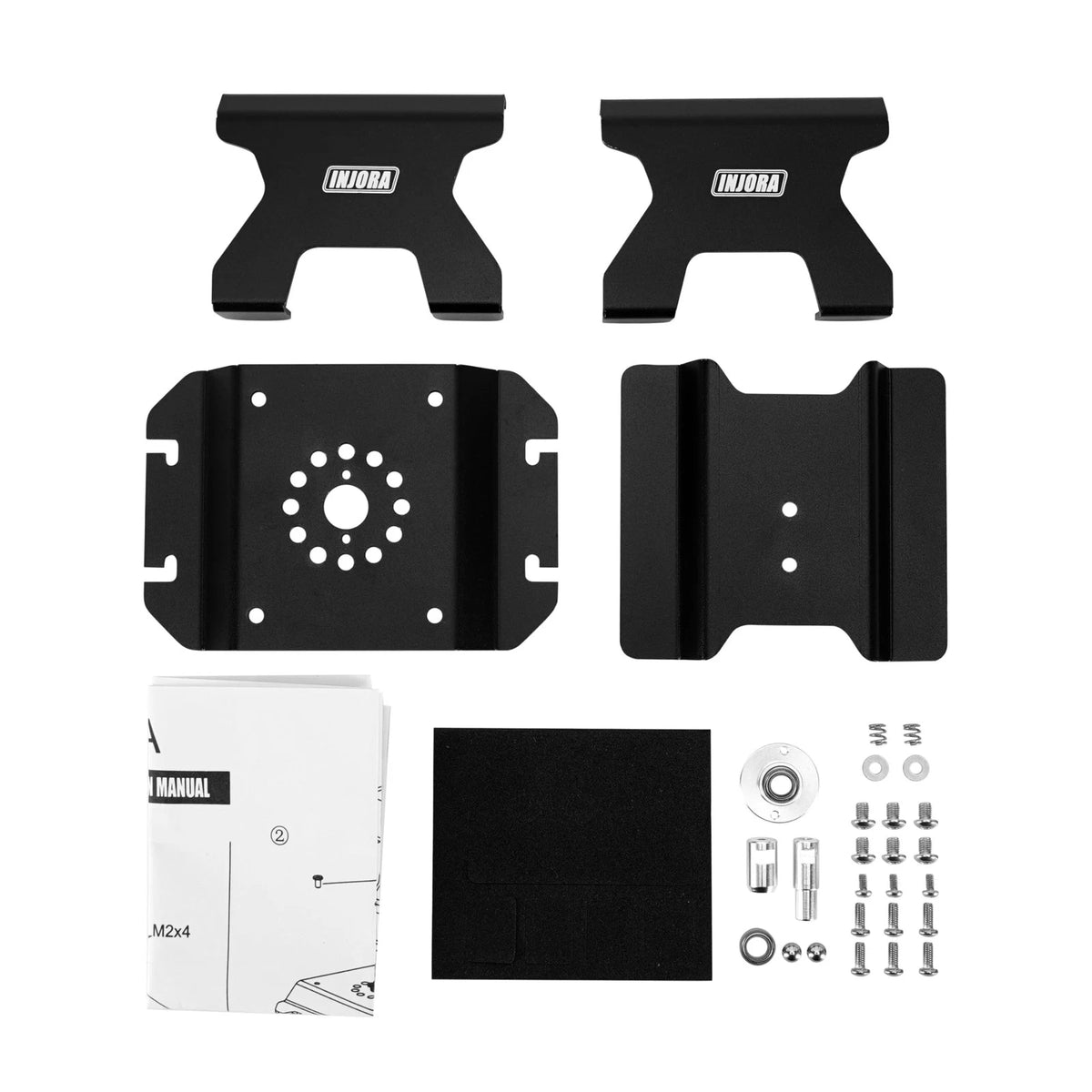 INJORA Aluminum 80g RC Car Stand with Shock Holder for 1/24 1/18 Small, Black