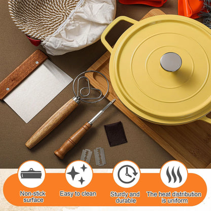 Honeydak 7 Pack 12" x 5" (Dutch Oven), 8" x (Proofing Basket), Yellow