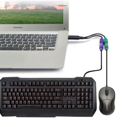 USB M to PS2 PS/2 F Extension Cable Y Splitter Connector For Keyboard Mouse