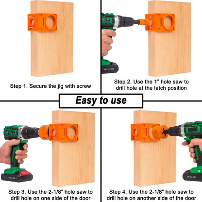 VIKITON Door Lock Installation For 2-3/4 in latch & 2-3/8 latch, Orange