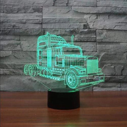 7-Color Changing 3D Illusion Table Desktop  Remote Control LED Night Light Lamp