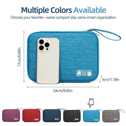 ZBEZBE Electronics Organizer Travel 9.45" L x 6.69" W x 1.18" H, sky blue
