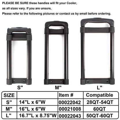 Cooler Replacement Telescoping Handle for 28QT-54QT Coolers, Compatible Black
