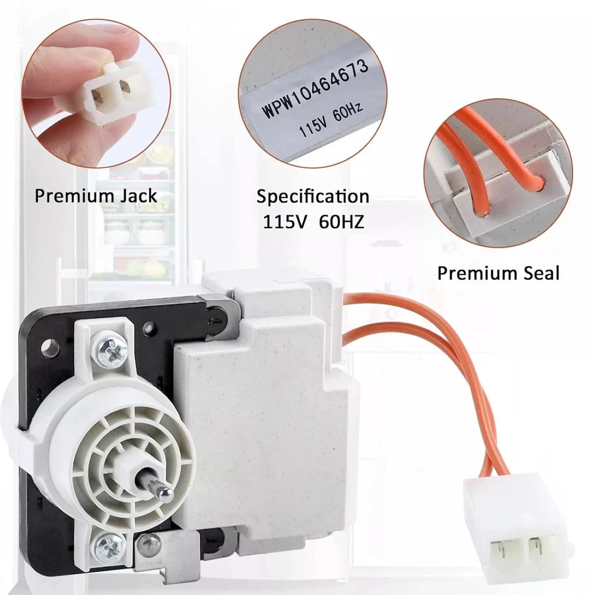 115V Refrigerator Evaporator Fan Motor W10464673 For Whirlpool For KitchenAid
