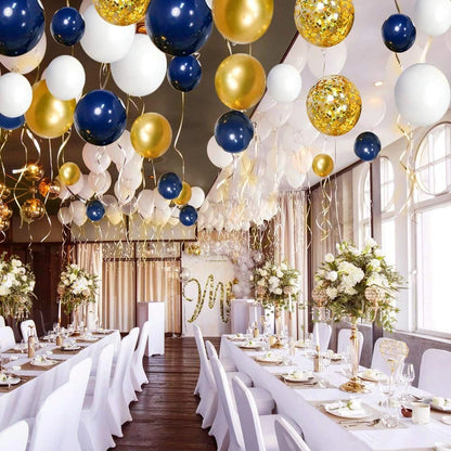 YMSZ Navy Blue Gold Balloons Arch 122 Piece Set, & Gold(120pcs)