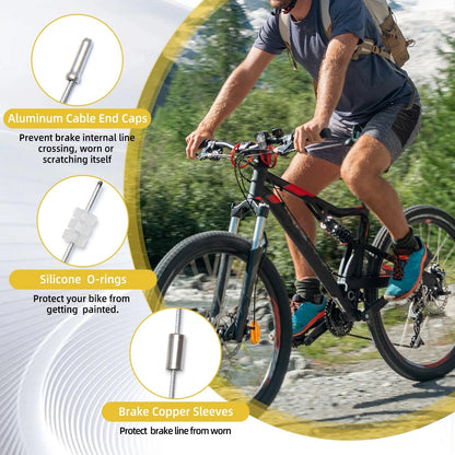 TFUTLT 103Pcs Bike Brake Cable Kit with Stainless Steel black