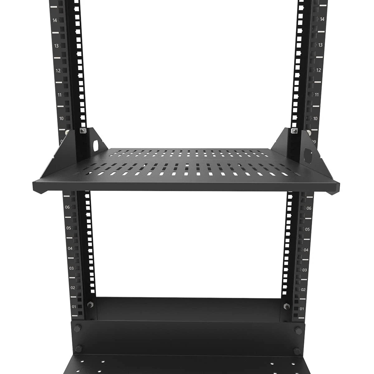Jingchengmei 2U Cantilever Server Shelf Rack Mount-19 Inch 2 2U2PC10V, black