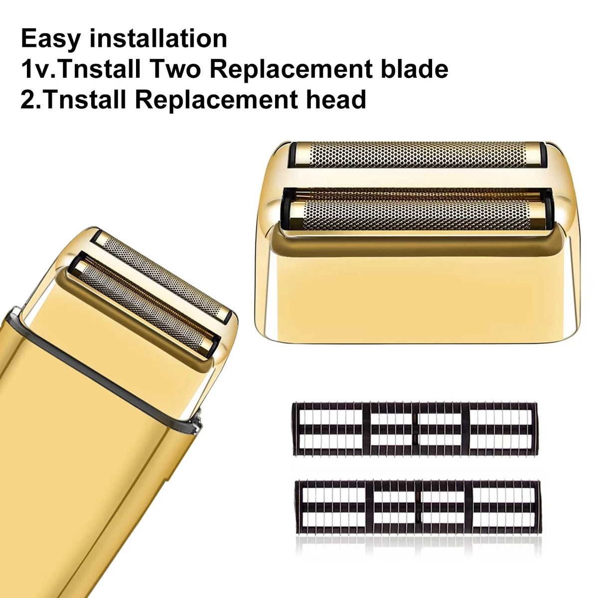 Professional Replacement Foil and Cutters for 2 Count (Pack of 1), 2 gold