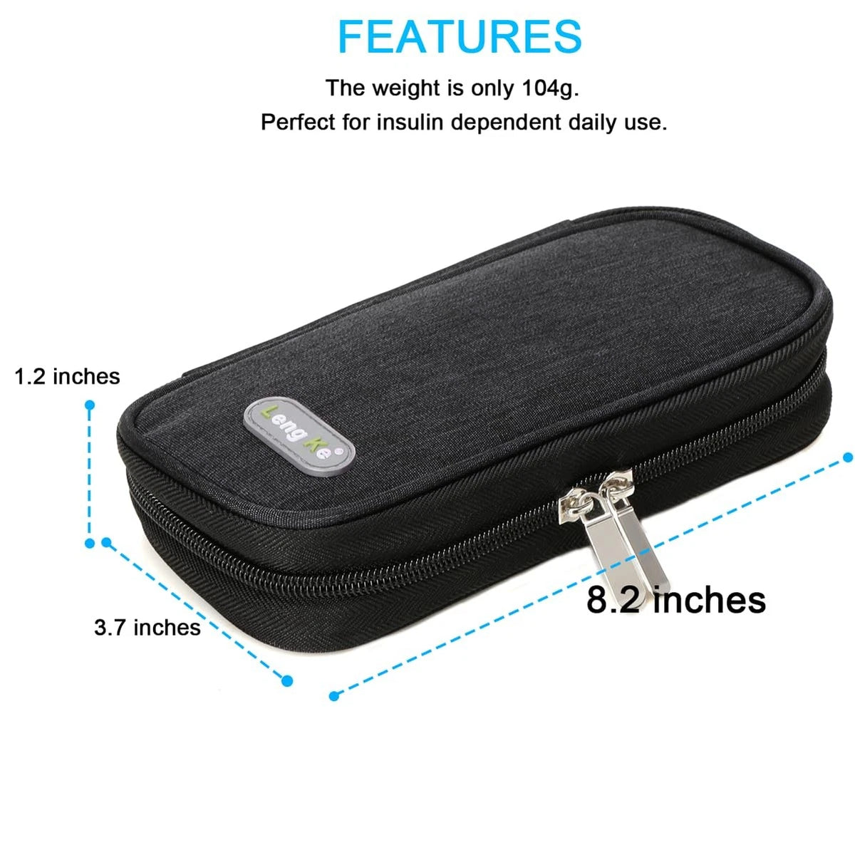 YOUSHARES Insulin Cooler Travel Case - Diabetic 2 Ice Packs, Black