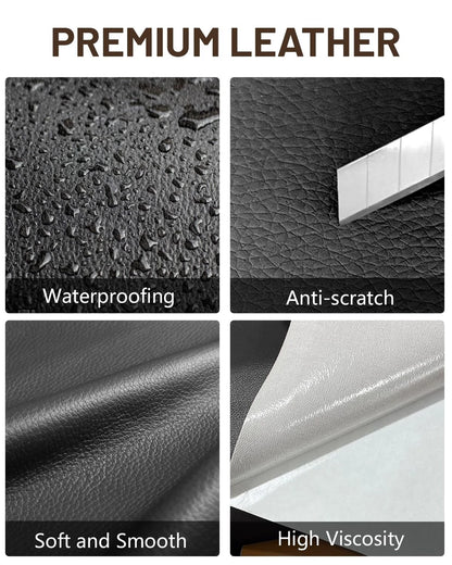 BOUYEER Leather Repair Patch Tape Kit,Self Adhesive 4 in x 79 in, Black