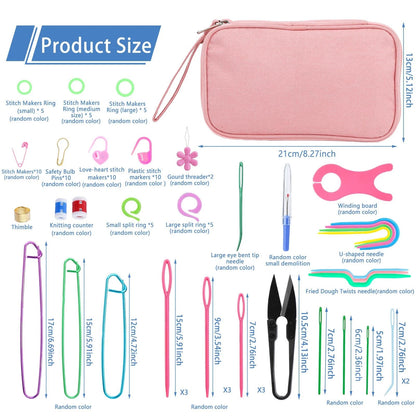 Crochet Hook Set 120Pcs Needles Kit Ergonomic 120 Pcs, Multicolor1