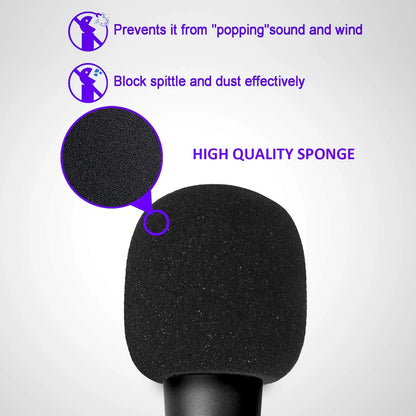 6 PCS Handheld Microphone Windscreen - Mic Pop Filter for Studio Black