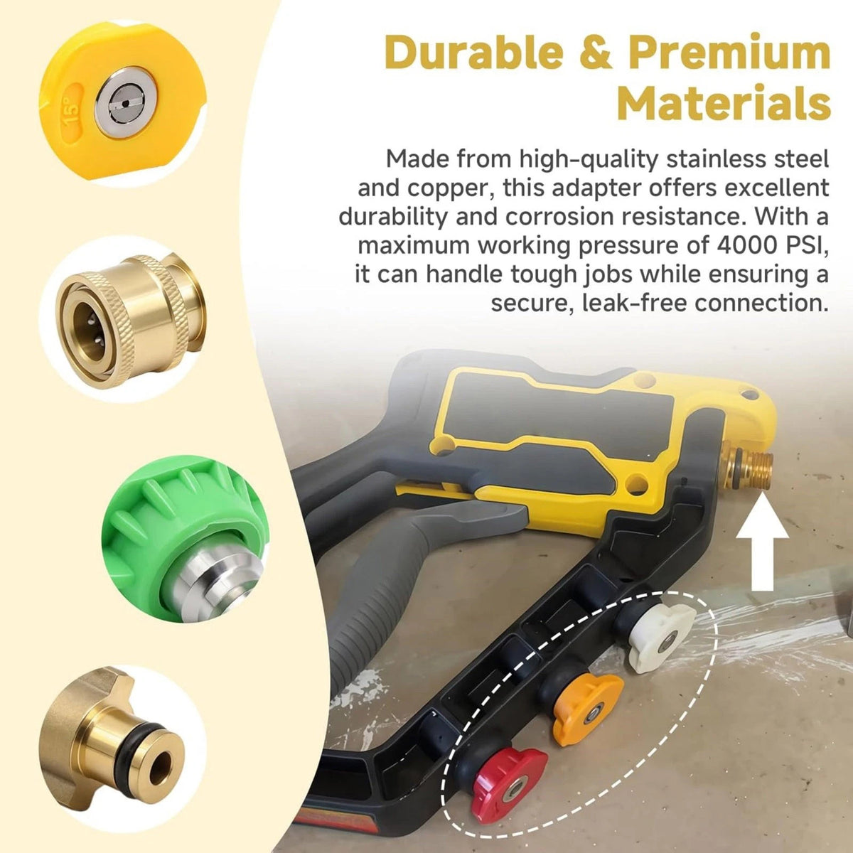 Pressure Washer Gun Adapter For Dewalt DCPW550 With 1/4'' Quick Connect System