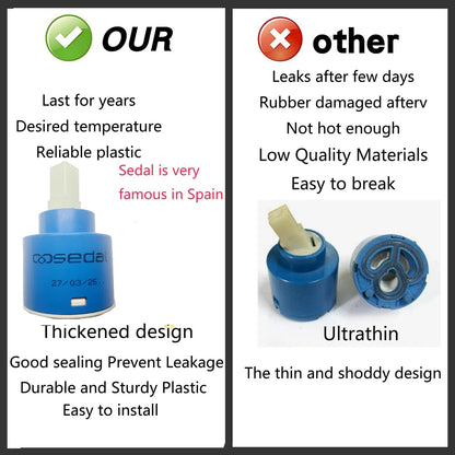Sedal Diameter 40mm Ceramic Faucet Cartridge Replacement 40mm, Blue