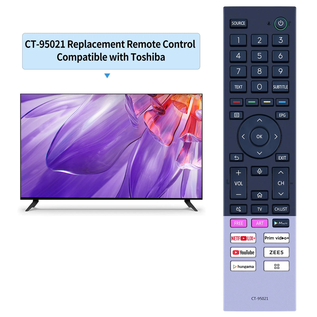 CT-95021 Replacement Remote Control For Toshiba Smart TV