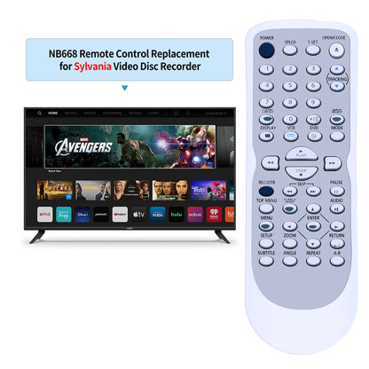 NB668 Remote Control For Sylvania DVD VCR Combo DV225SL8 DV220SL8