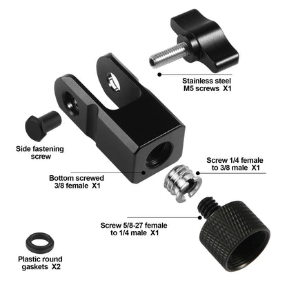 Microphone Mount Adapter for Hyperx Quadcast with 3/8" or 1/4" Screw M, black