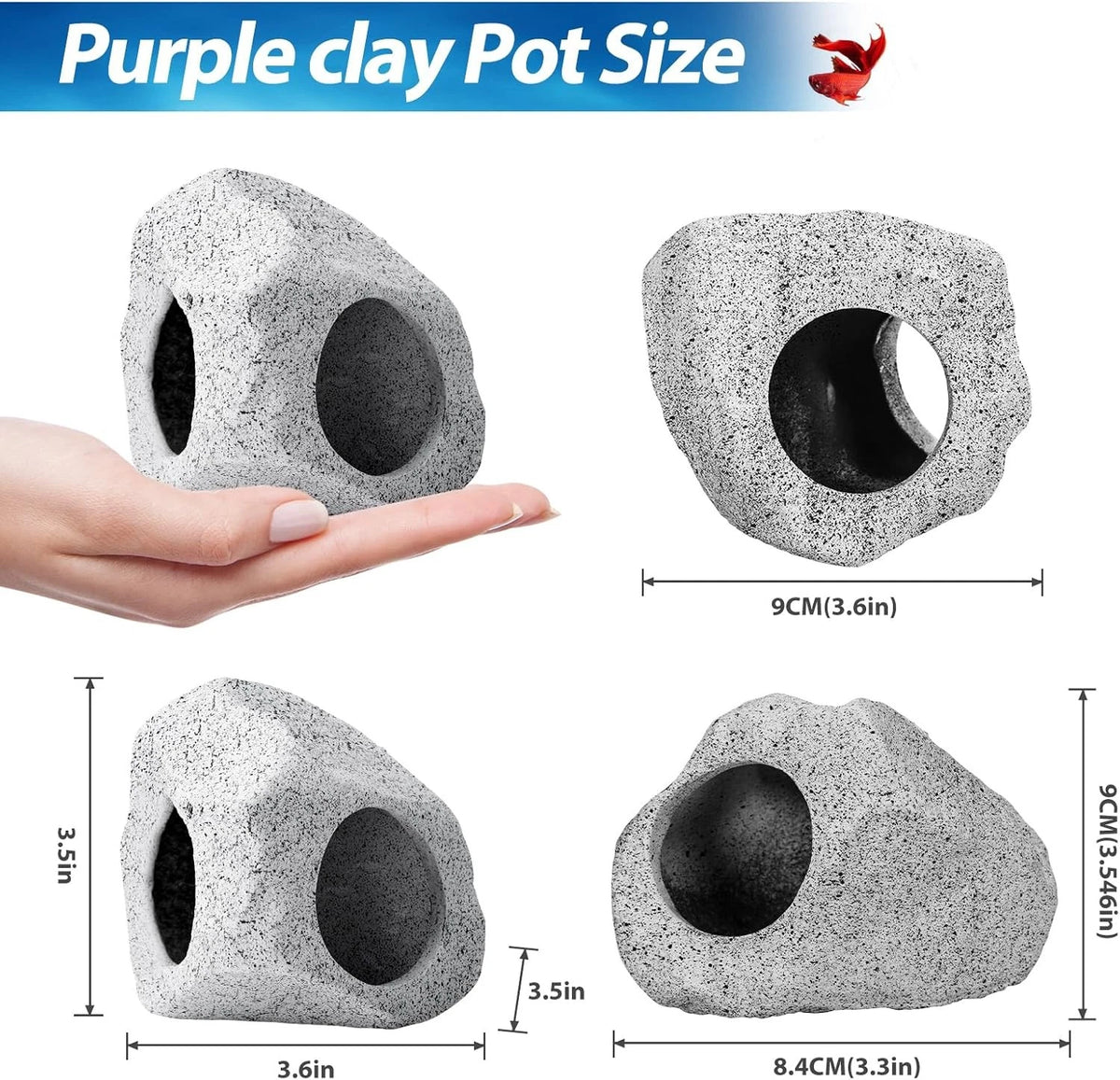 CousDUoBe 10Pcs Aquarium Hideaway Rock Cave Fish Tank Decorations 10 Pack