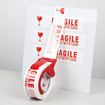 BOMEI PACK Fragile Tape 2 Inch x 330 Feet (110 Yards) 2 x 330 Feet, Red