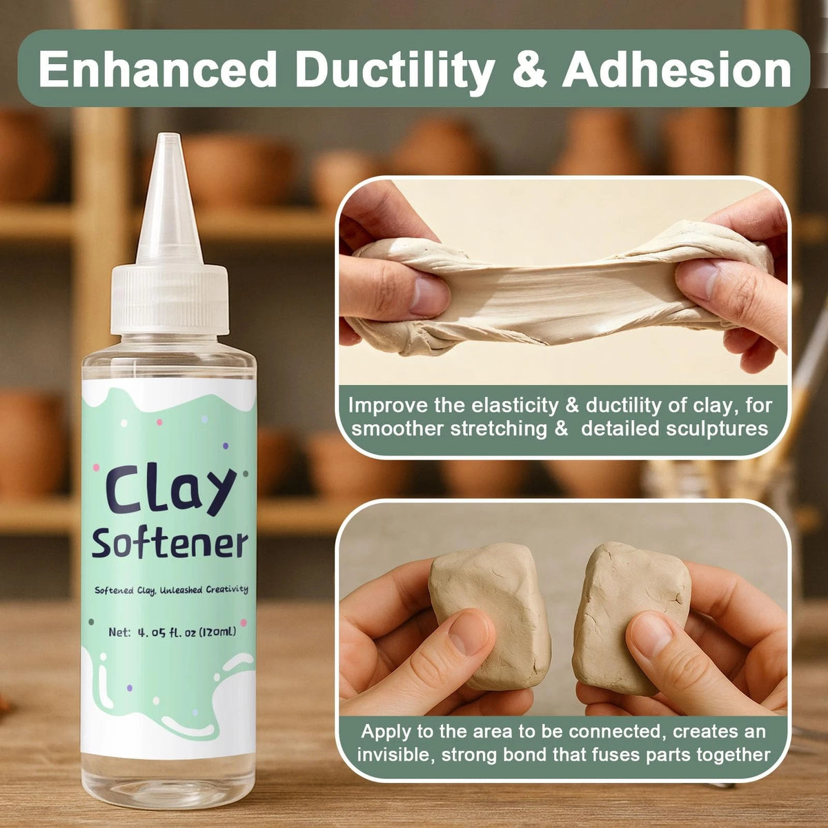 1DFAUL 120ml Polymer Clay Softener, Restore Flexibility, transparent