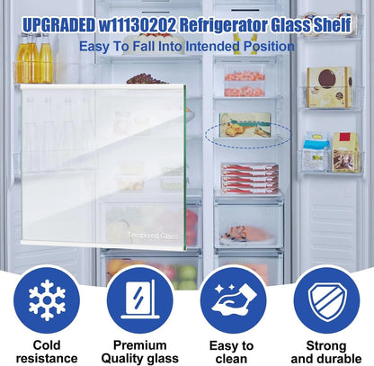 UPGRADED W11130202 Freezer Glass Shelf, Fridge Tempered Shelf for...