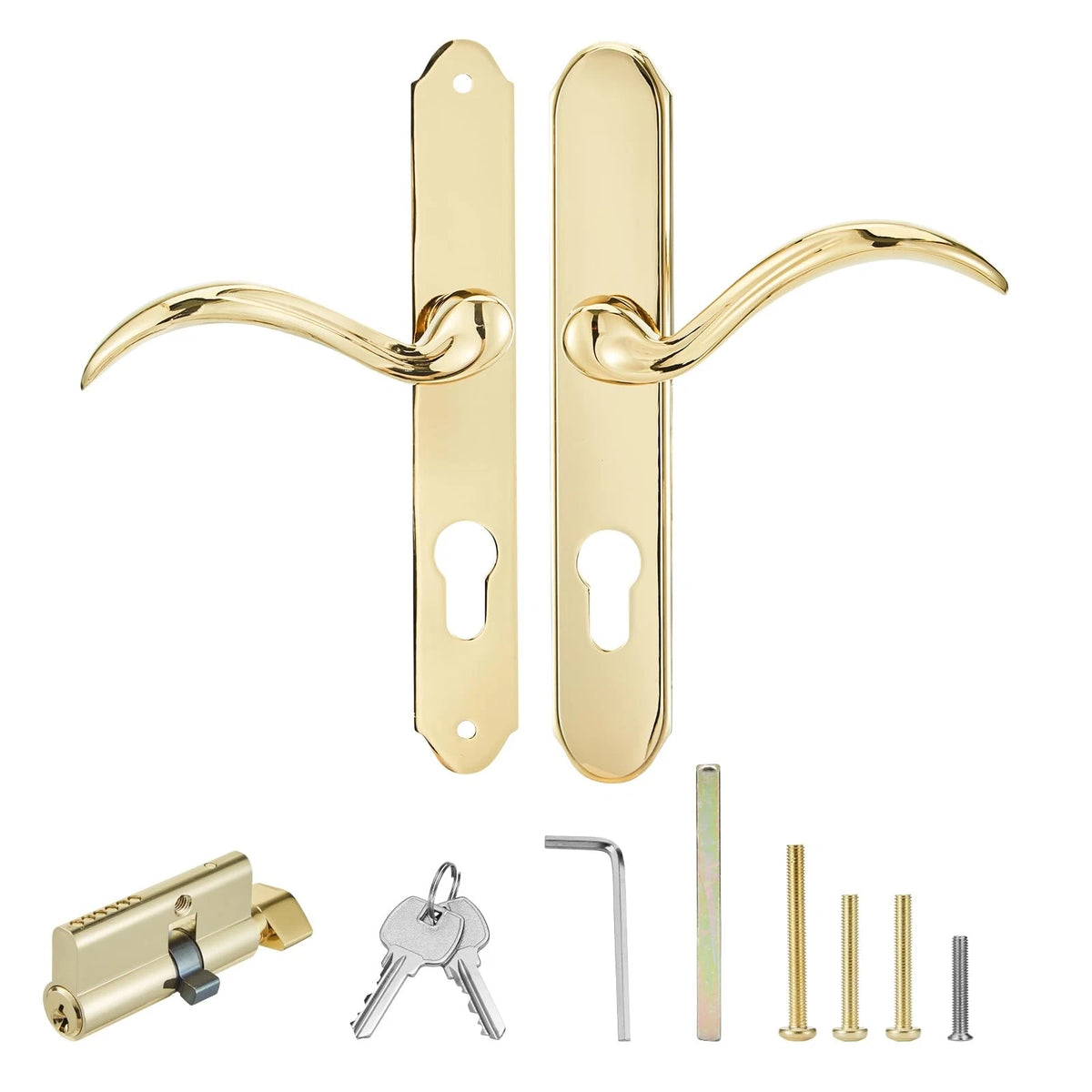 MaxxGeek Storm Door Handle Accessory Set fit Pella handle, Polished Gold