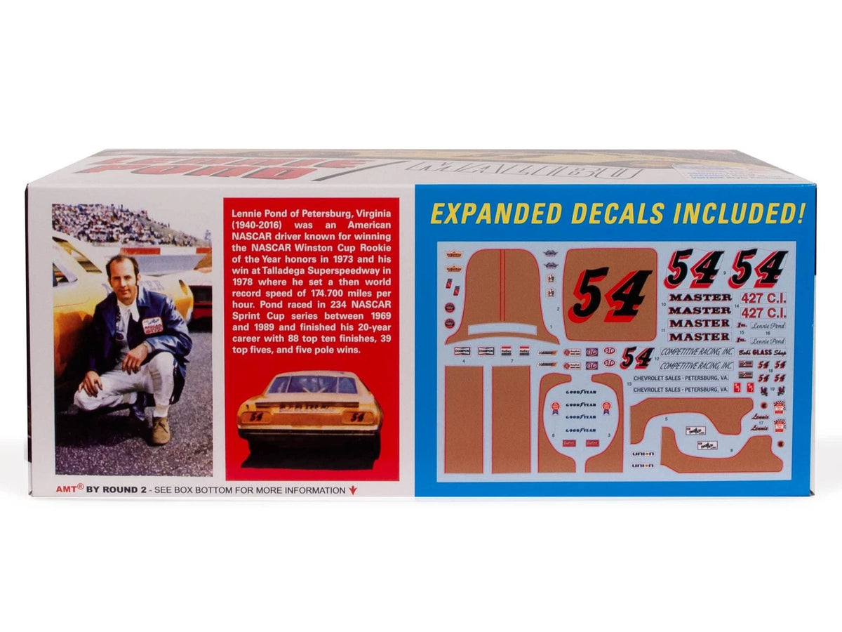 AMT Lennie Pond 1974 Chevy Malibu Stock Car 1:25 Scale Model Small, unpainted