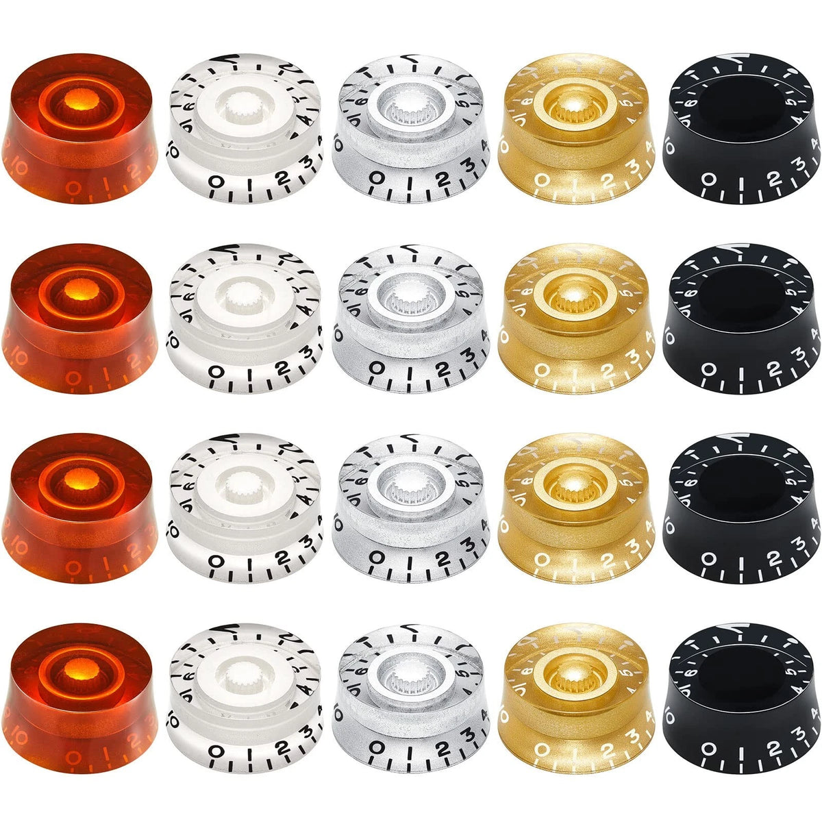 Nuanchu 20 Pieces Electric Guitar Knobs Top Hat Volume Tone Control Knobs...