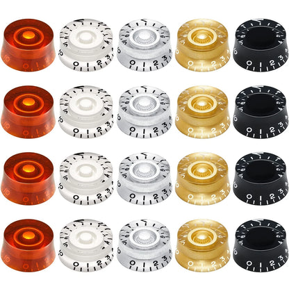 Nuanchu 20 Pieces Electric Guitar Knobs Top Hat Volume Tone Control Knobs...