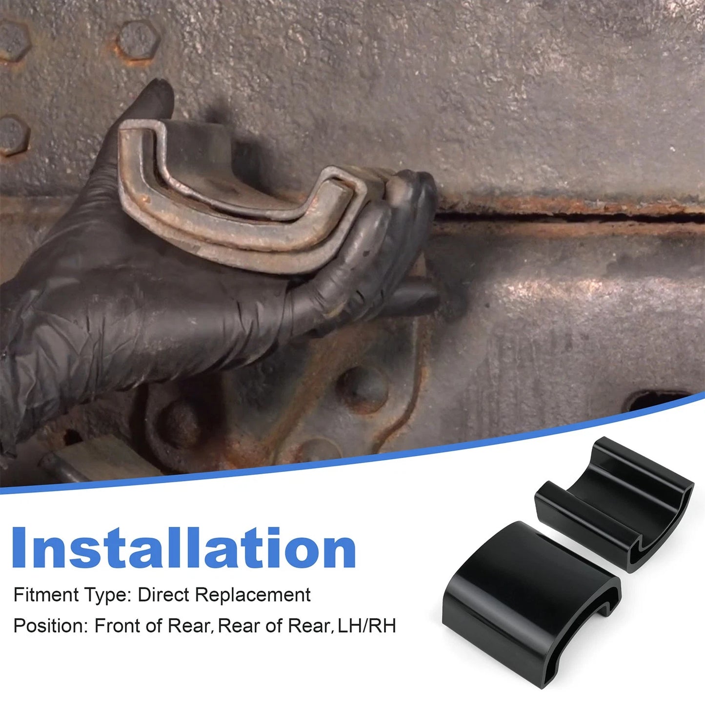 2Pcs Rear Leaf Spring Insulator Insert For Ford F-350 E8TZ-5A978-A