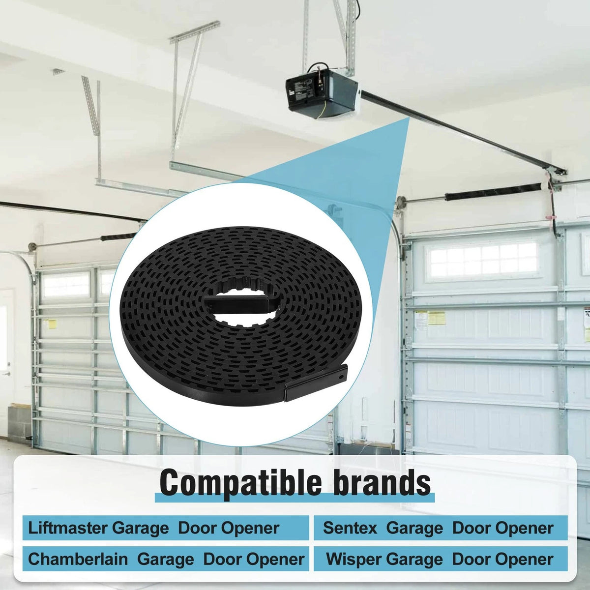 Vanesa 41A3589-3 41A3589-12 Garage Door Openers 7FT, belt is black