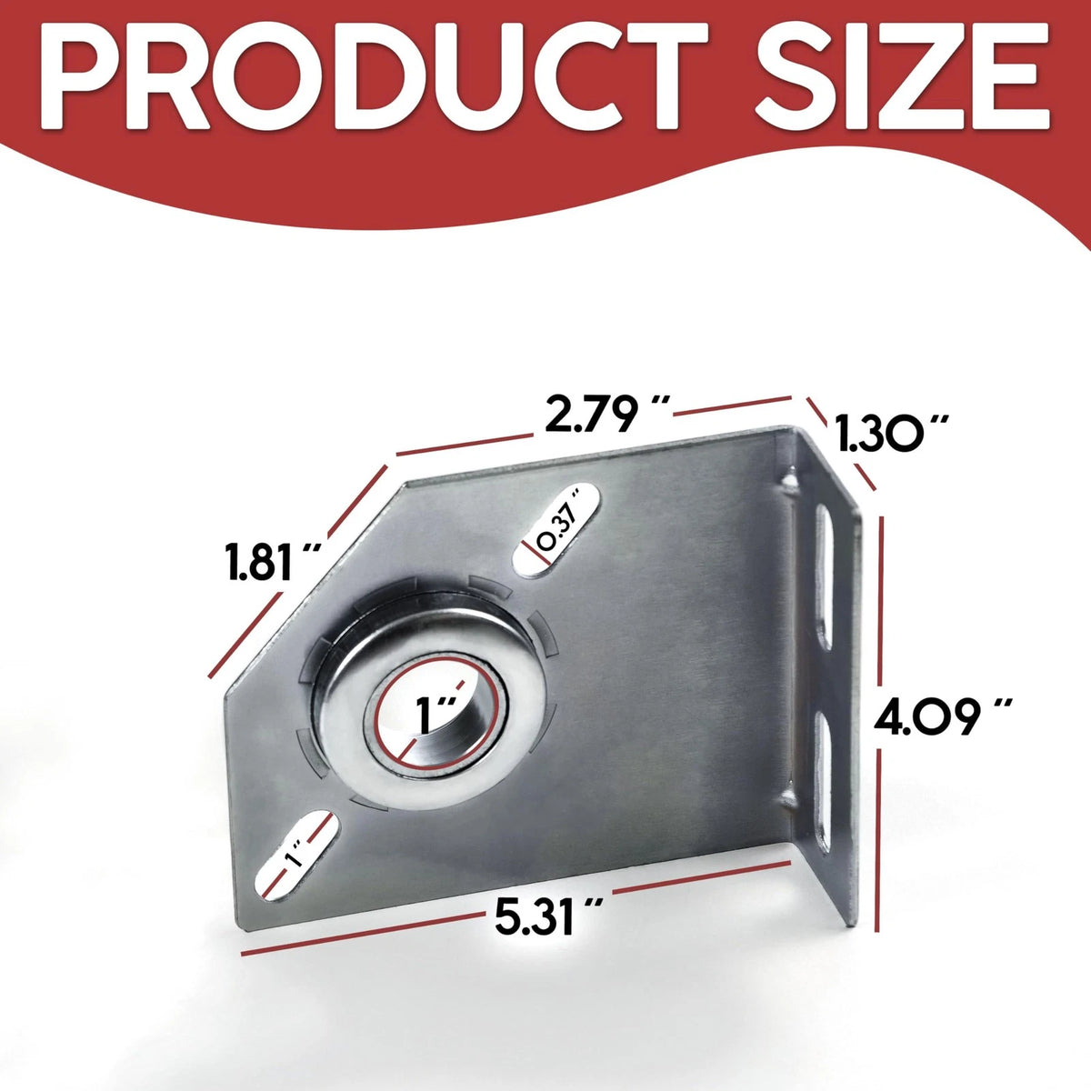Garage Door Spring Center Bearing Bracket, 3 3/8 Parts Silver