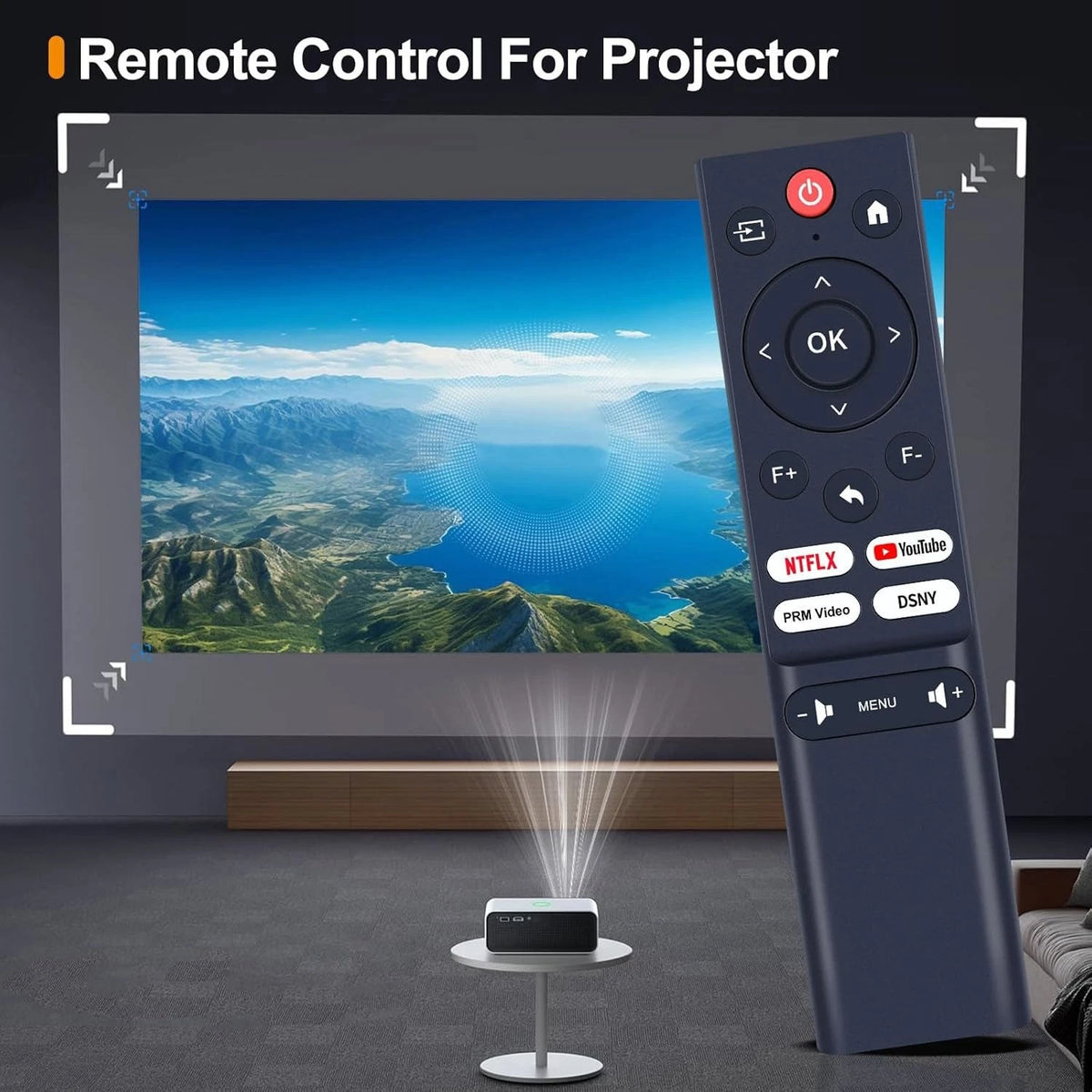 Remote Control For DBPOWER E2,VIZONY E1 Pro,ZDSSY P92MAX-W Projectors