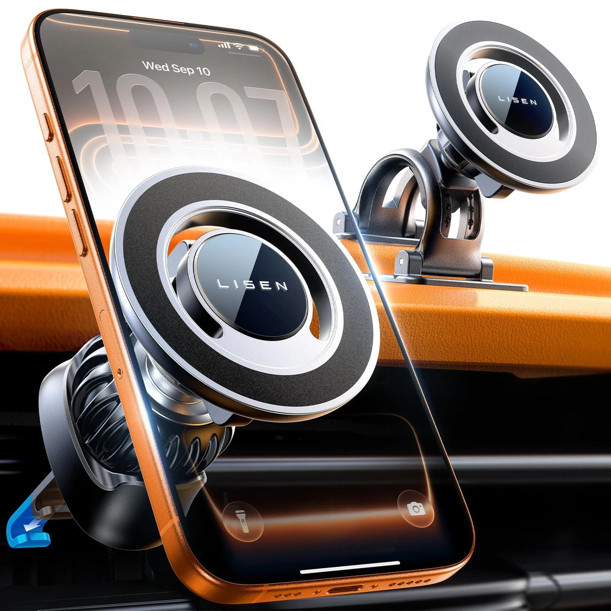LISEN for MagSafe Car Mount [360° Rotation] Magnetic Phone Compact, Black