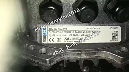 R3G500-AG25-01 EC Centrifugal Fan 400VAC 3.9A IP54 2500W 1700RPM Ebmpapst Fan