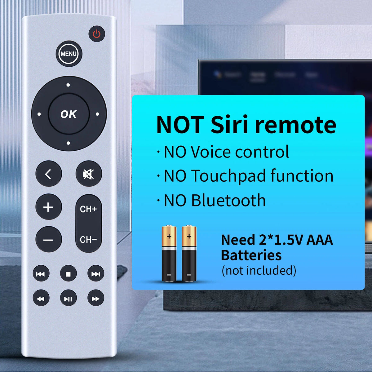 Universal Remote For Apple TV 4K/ Gen 1 2 3 4/ HD A2843 A2737 A2169 A1842 A1625