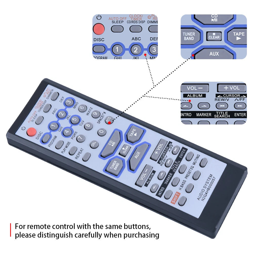 N2QAHB000057 Remote Control For Panasonic CD Stereo System SC-AK330 SC-AK333