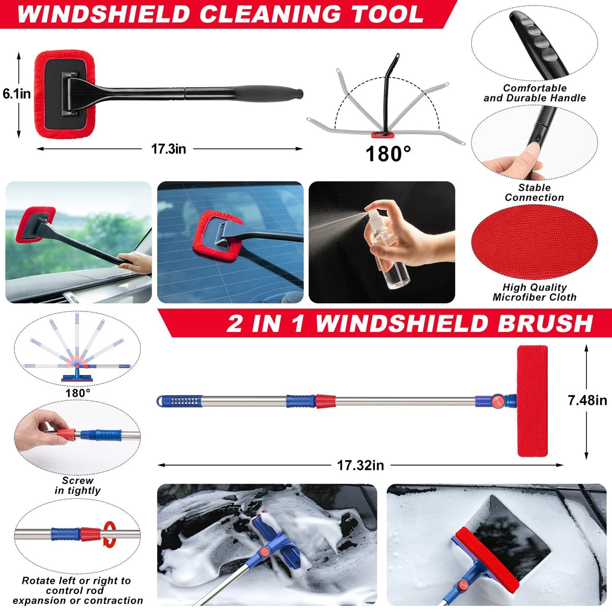 GPUSFAK 41Pcs Car Wash Cleaning Kit with High Power Handheld Vacuum