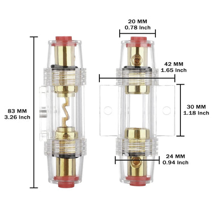 Carviya in-line AGU Fuse Holder for 4-10 Gauge AWG Wire / 6 & 8 1 Pack