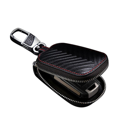 Leather Car Key Chain Bag Smart Key Holder Cover Remote Fob Case C