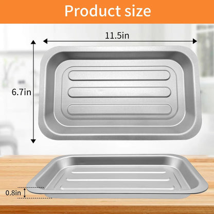 GXF 2PCS Air Fryer 11.5''×6.7'' Tray For Emeril Lagasse 25 QT S 2Pack, Silver