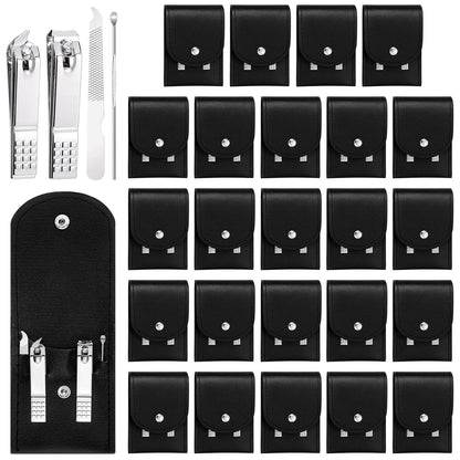 24 Pack Nail Clipper Set Manicure Kit for Women Men Silver