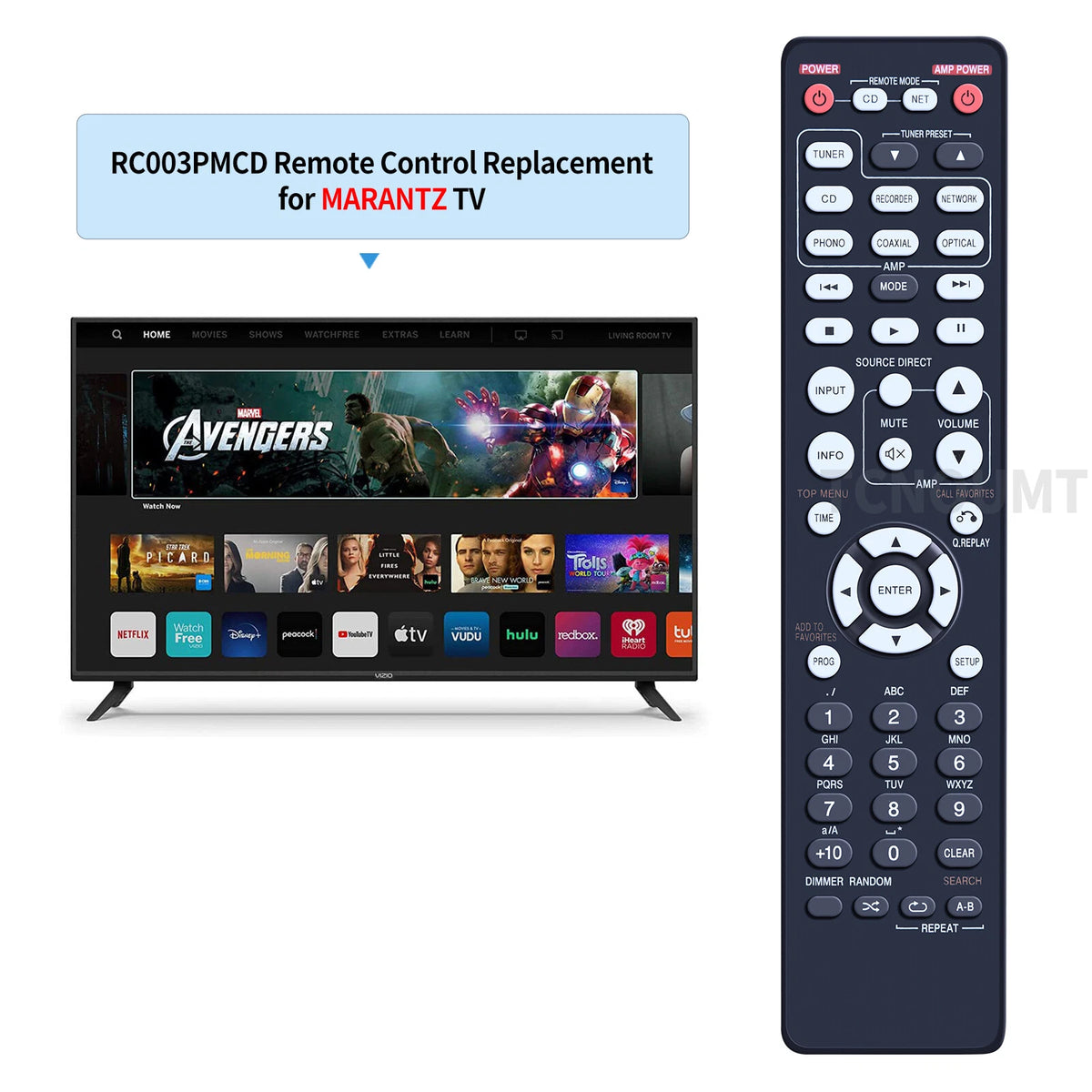 RC003PMCD Replacement Remote Control For Marantz Audio CD6006 PM6006