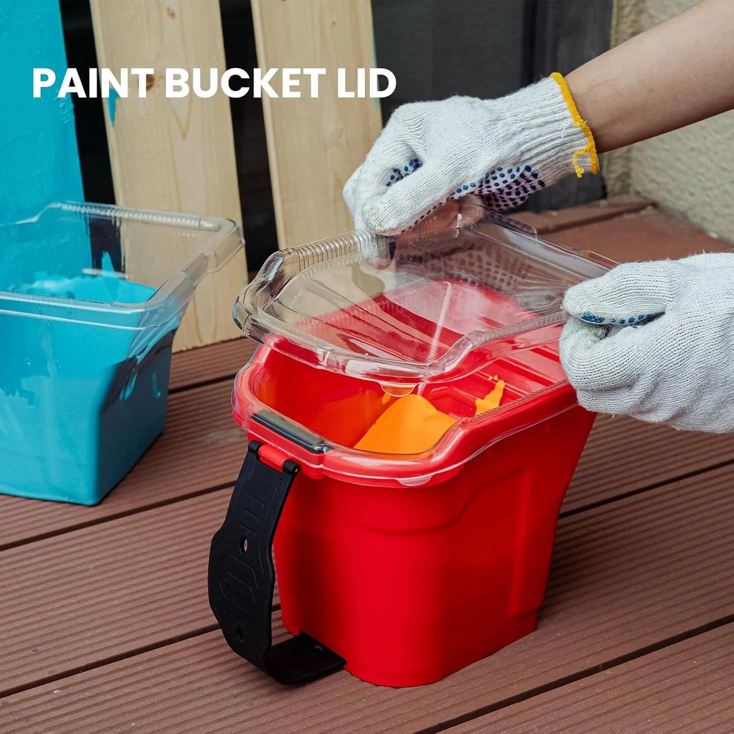 Mister Rui 4 Inch Paint Bucket Liners with 4" Pan Liner With Lid 6 Pcs