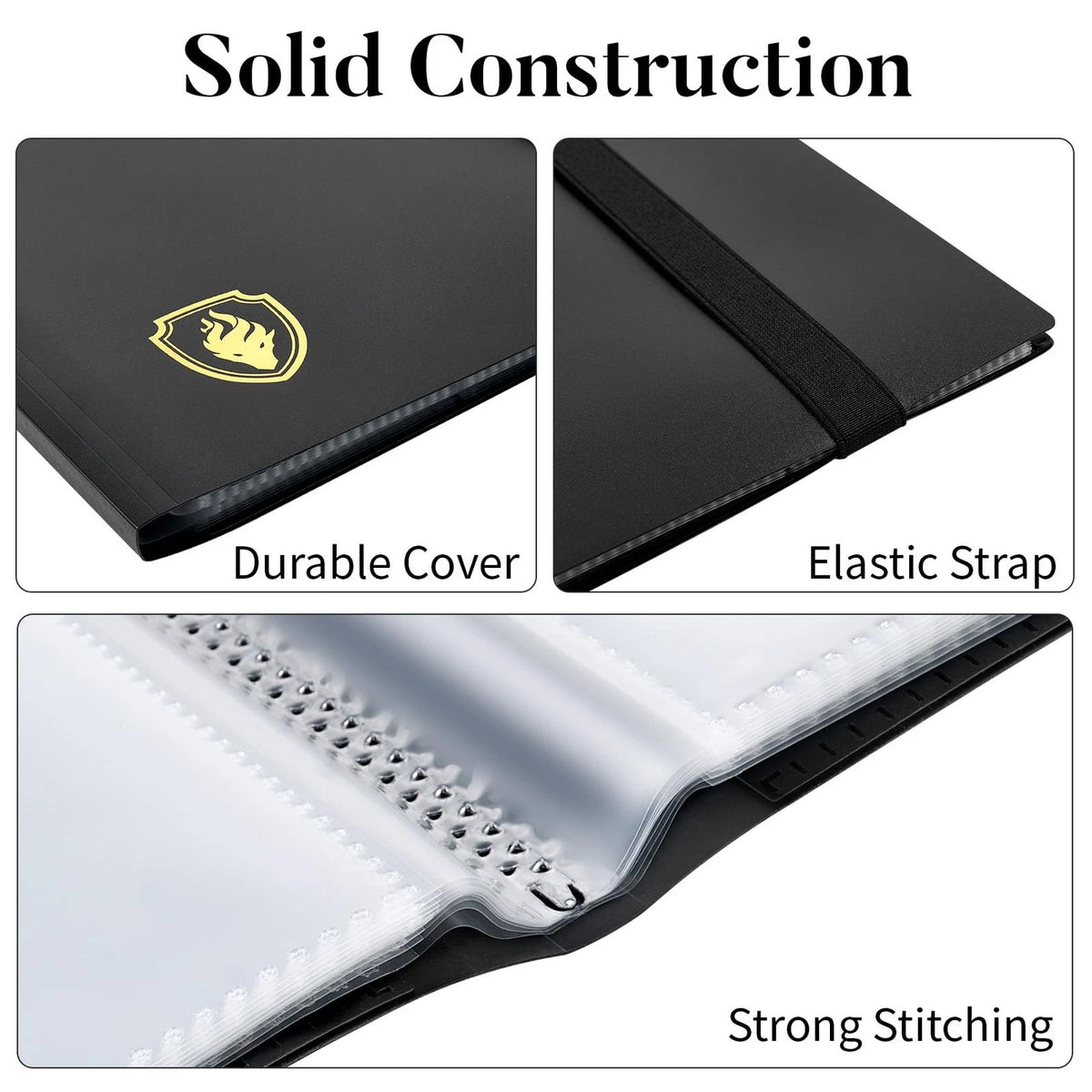 Card Binder 9 Pocket, Fabmaker 12.1 inches x 9.8 x 1.0 inches, Black