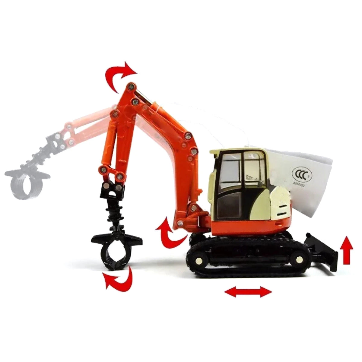 High Simulation 17cm Alloy 1/50 Tracked Wood Grabbers Construction Vehicle Model