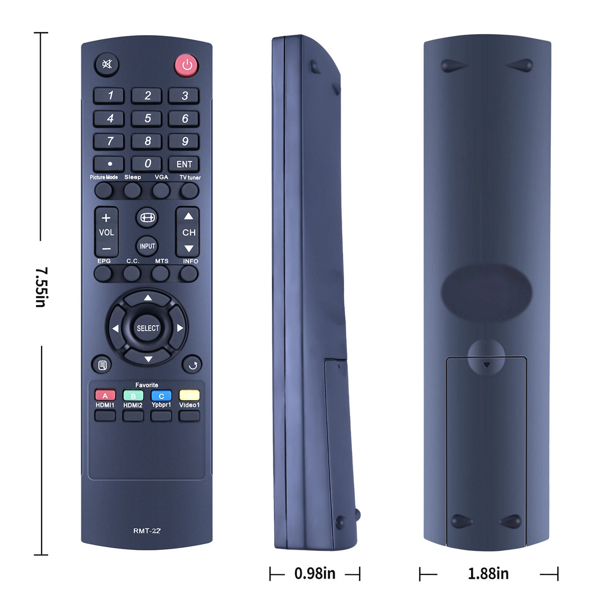 RMT-22 Remote Control For Westinghouse TV EW32S5UW UW-32SC1W UW-32S3PW UW-37SC1W