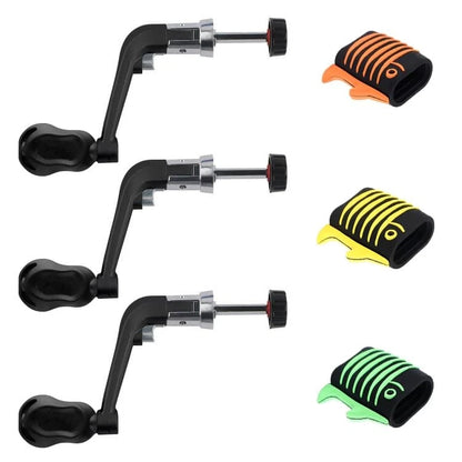 Fishing Reel Replacement Handle with Black Handles & Fish-shaped Knob Covers